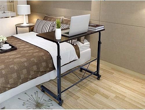Miniatura 21 de Henf Mesa auxiliar móvil para sofá, mesa de cama rodante, mesa de aperitivos, altura ajustable, soporte para computadora portátil, escritorio, Negro