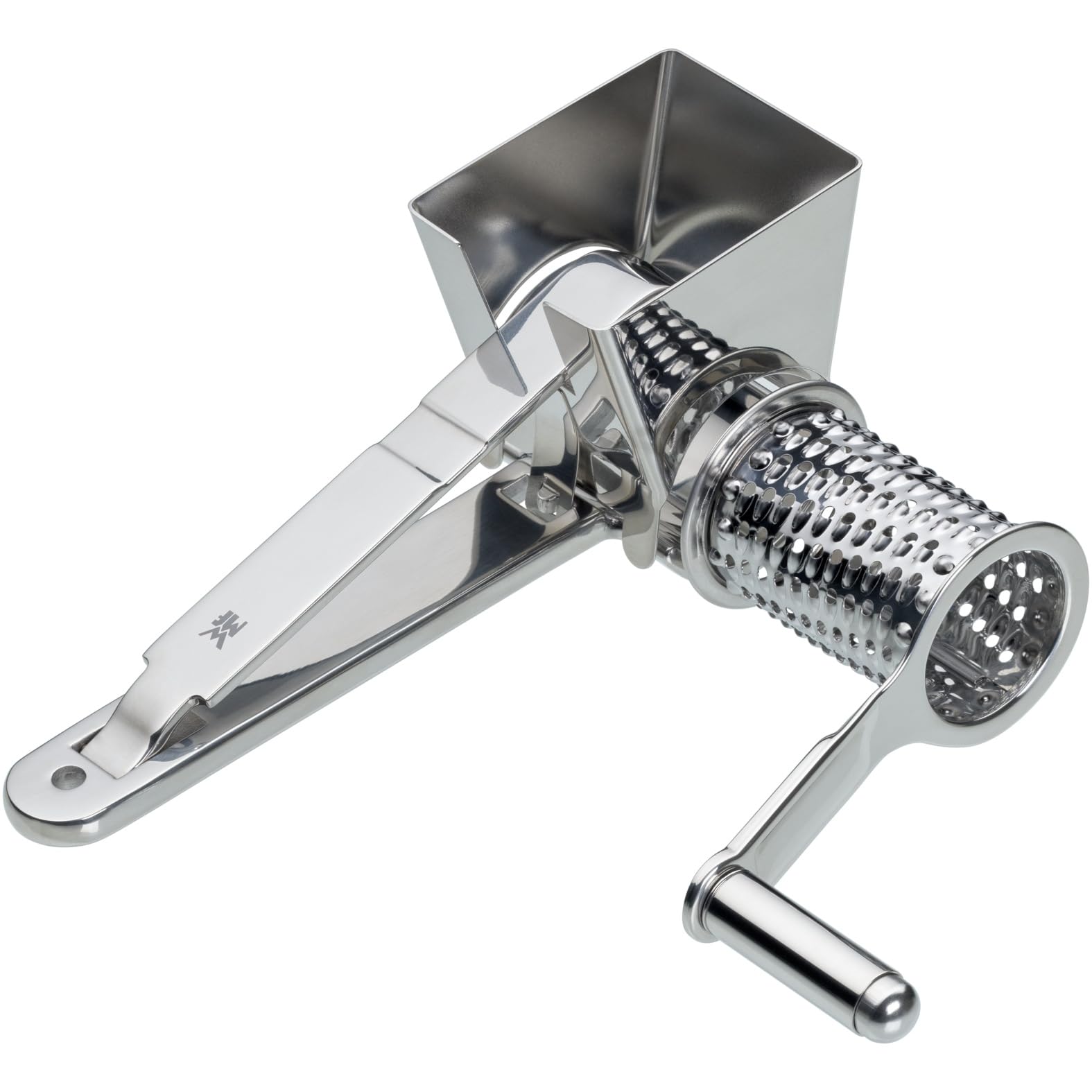 WMF Gourmet Parmesanreibe Kurbel 18 cm, Parmesanmühle, Käsereibe mit Kurbel, Edelstahl, spülmaschinengeeignet