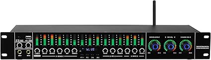 KT150 Professional Ktv Digital Equalizer Preamp Effector Anti-Howling Audio Processor Echo Usb Mp3 Bluetooth Fiber Optic Microphone Input Home Reverberator Karaoke