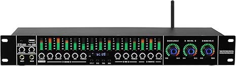 KT150 Professional Ktv Digital Equalizer Preamp Effector Anti-Howling Audio Processor Echo Usb Mp3 Bluetooth Fiber Optic Microphone Input Home Reverberator Karaoke