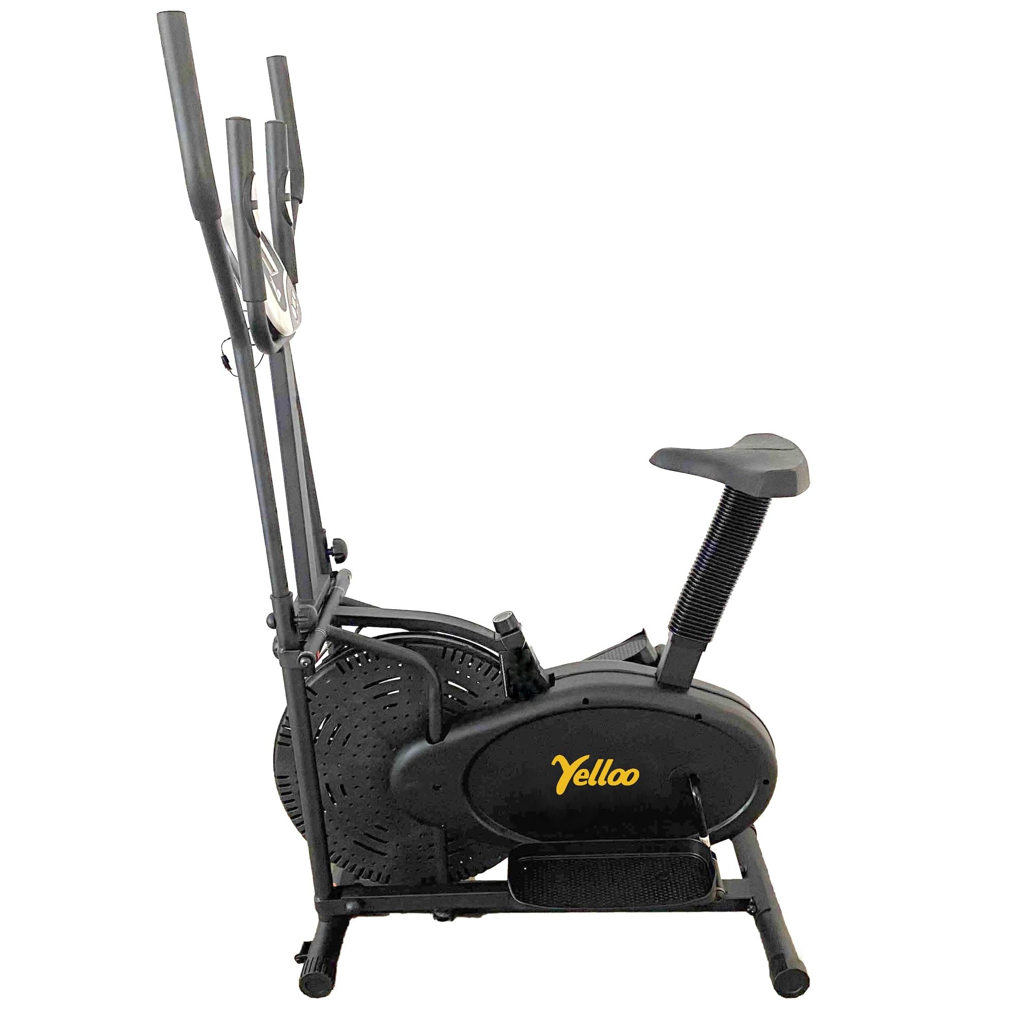 YELLOO - Ellittica Professionale per Casa con Sella Regolabile, si può Utilizzare in Piedi o Seduti come Cyclette, Dotata di Display LCD, Portata Massima 120 KG, Montaggio Facile (ORB2600S)