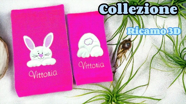 Asciugamani Bambini Personalizzati Con Nome - Set Ricamo 3D, Cotone Oeko-Tex - Foto 3