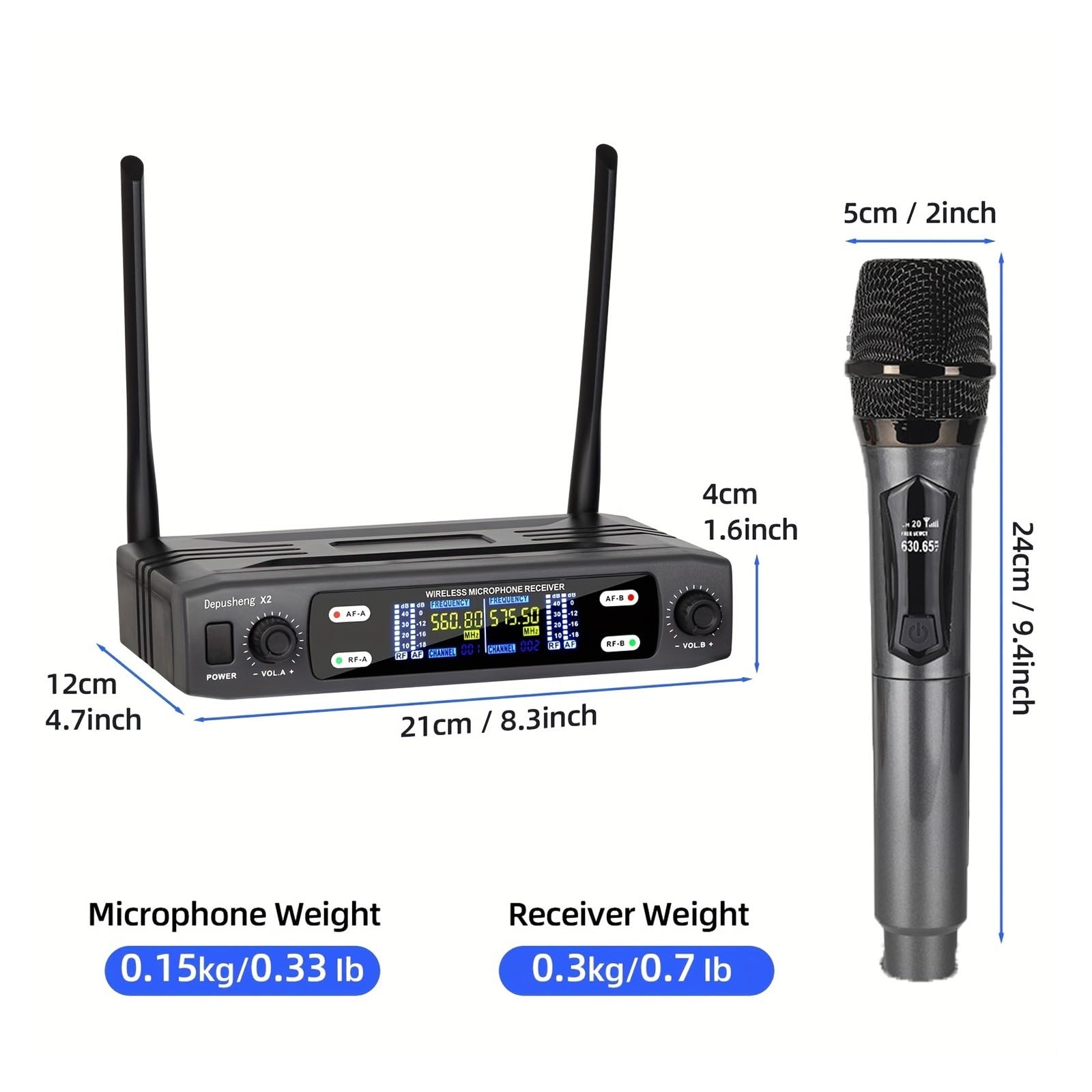 Microfonico Wireless A 2 Canali Dispositivi Karaoke Ad Alta Definizione For Feste In Casa Matrimoni Chiese - Amplificazione Audio Riproduzione Chiara Del Suono