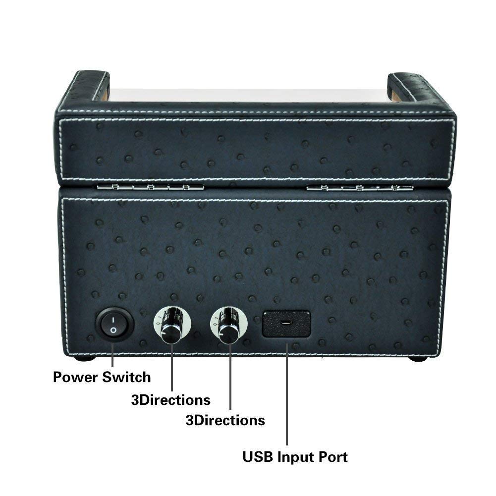 Automatic Watch Winder Box Schwarz - Batteriewerte 2 Uhrenschachteln für Männer