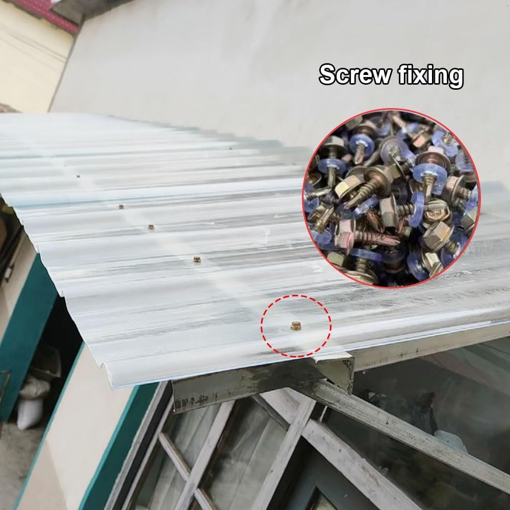 1.2mm Thick Clear Roof Sheet Fiberglass Daylighting Panels 5 pcs Rainproof Board Self-Cleaning Greenhouse Cladding Panel Silent Impact Resistance Sheets(0.9x1.70m/35"x67")