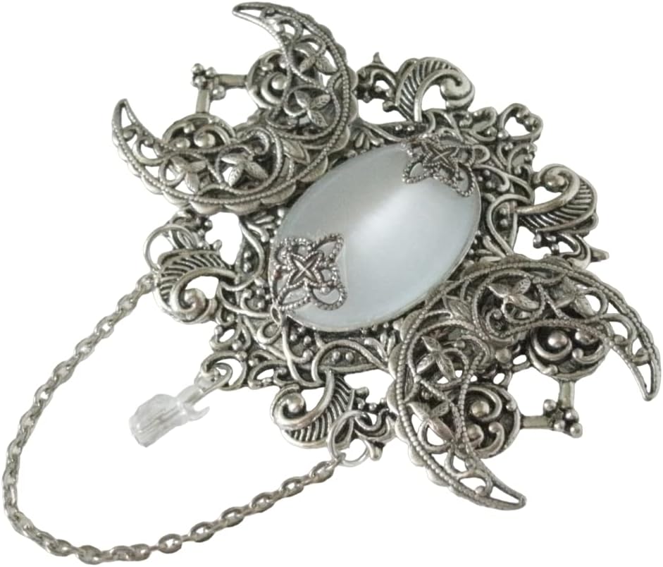 Triple Moon Brooch handmade jewelry wiccan pagan wicca goddess witch witchcraft handfasting cloak pin