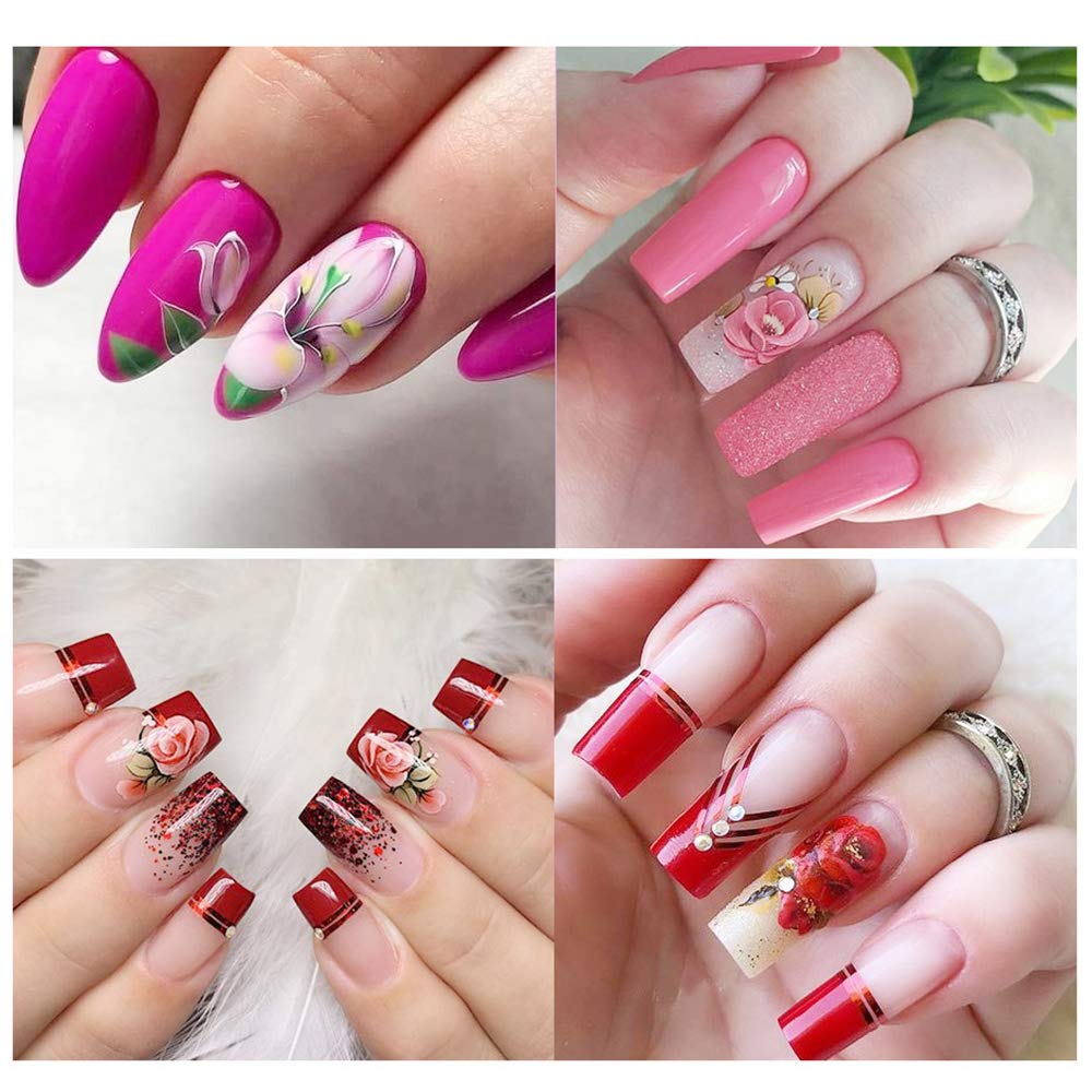 Amazon.com: Flowers Nail Art Decals Nail Stickers for Women Rose Nail Art  Supplies with Assorted Floral Design Water Transfer Foil Tattoo DIY  Decoration Nail Accessories Fingernail Tips Manicure Tool 24 Sheet :