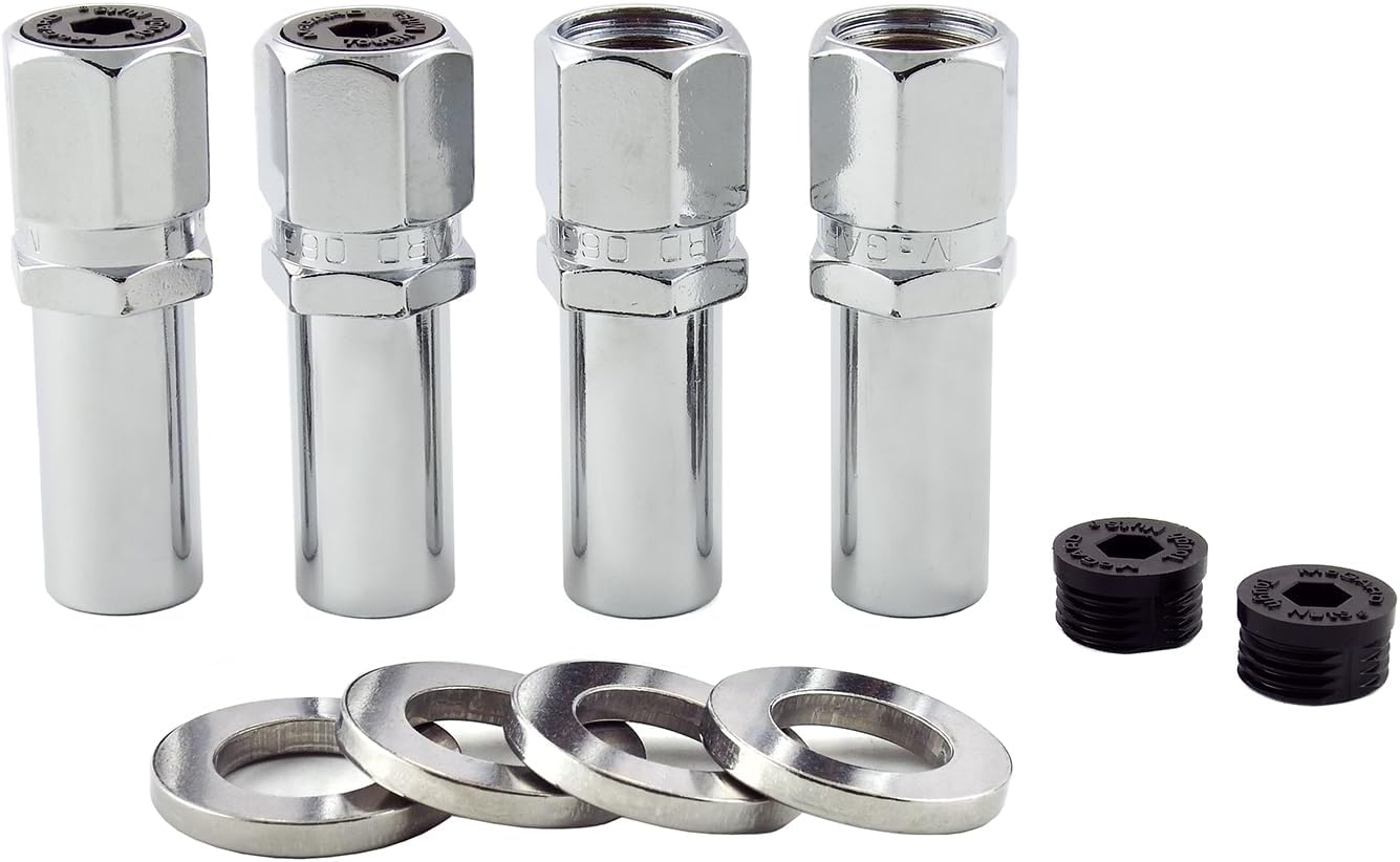 McGard 63001 Chrome Racing 1.365" Shank Style Lug Nut Set (7/16" - 20 Thread Size) - Set of 4
