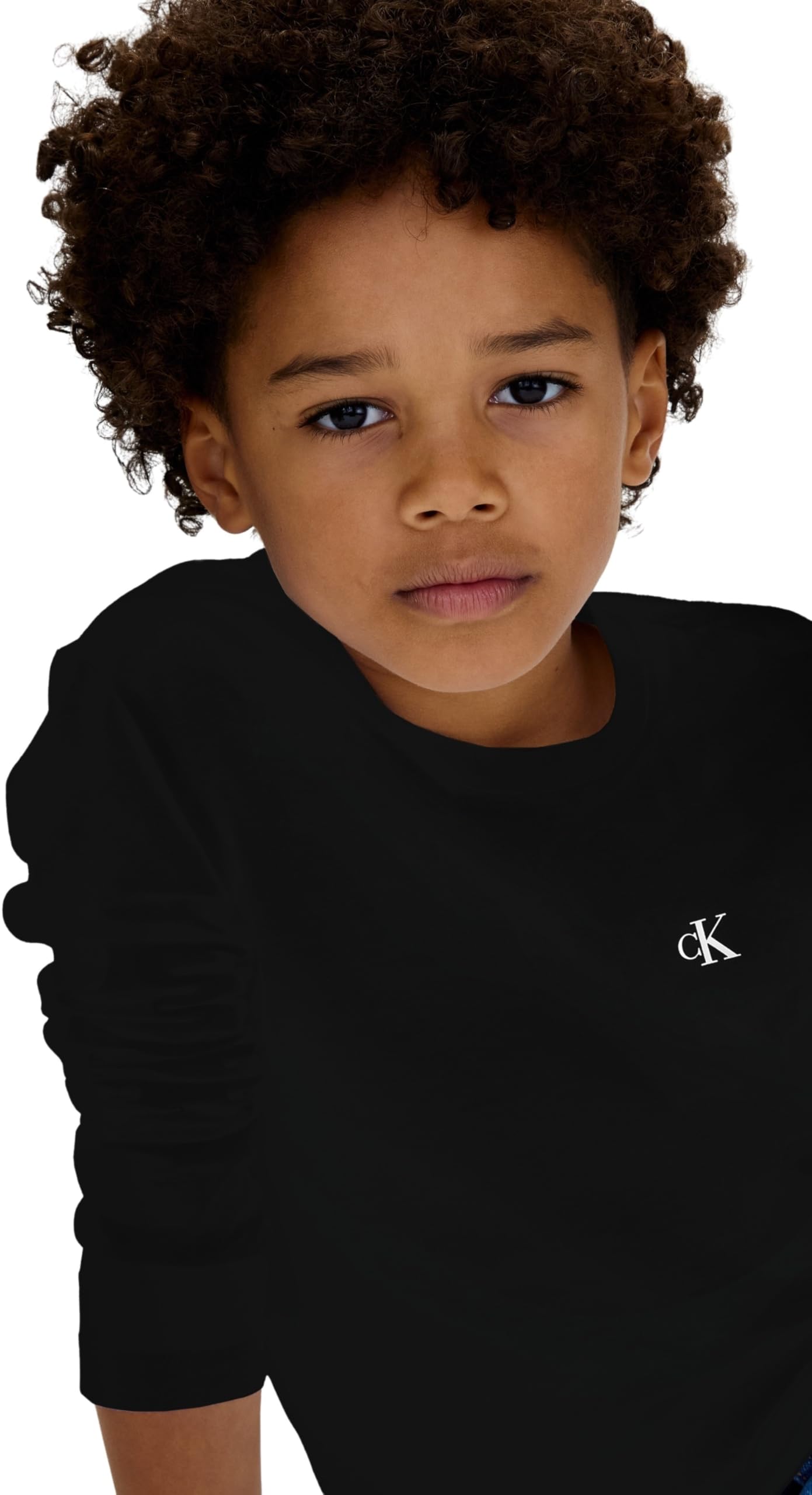 Calvin Klein 2p Chest Mono LS T-Shirt Ib0ib02255 Altri Top Bambini e Ragazzi (Pacco da 1)