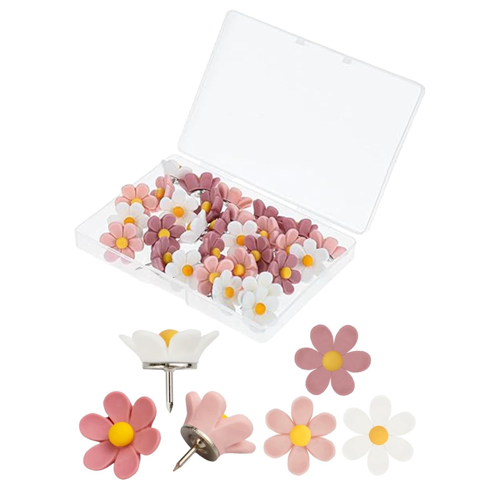 30 alfileres para tablero, pins, tablero de flores, coloridos para tachuelas de pulgar, accesorios decorativos para tablero de corcho para manualidades, tablones de anuncios, mapas, fotos, pared