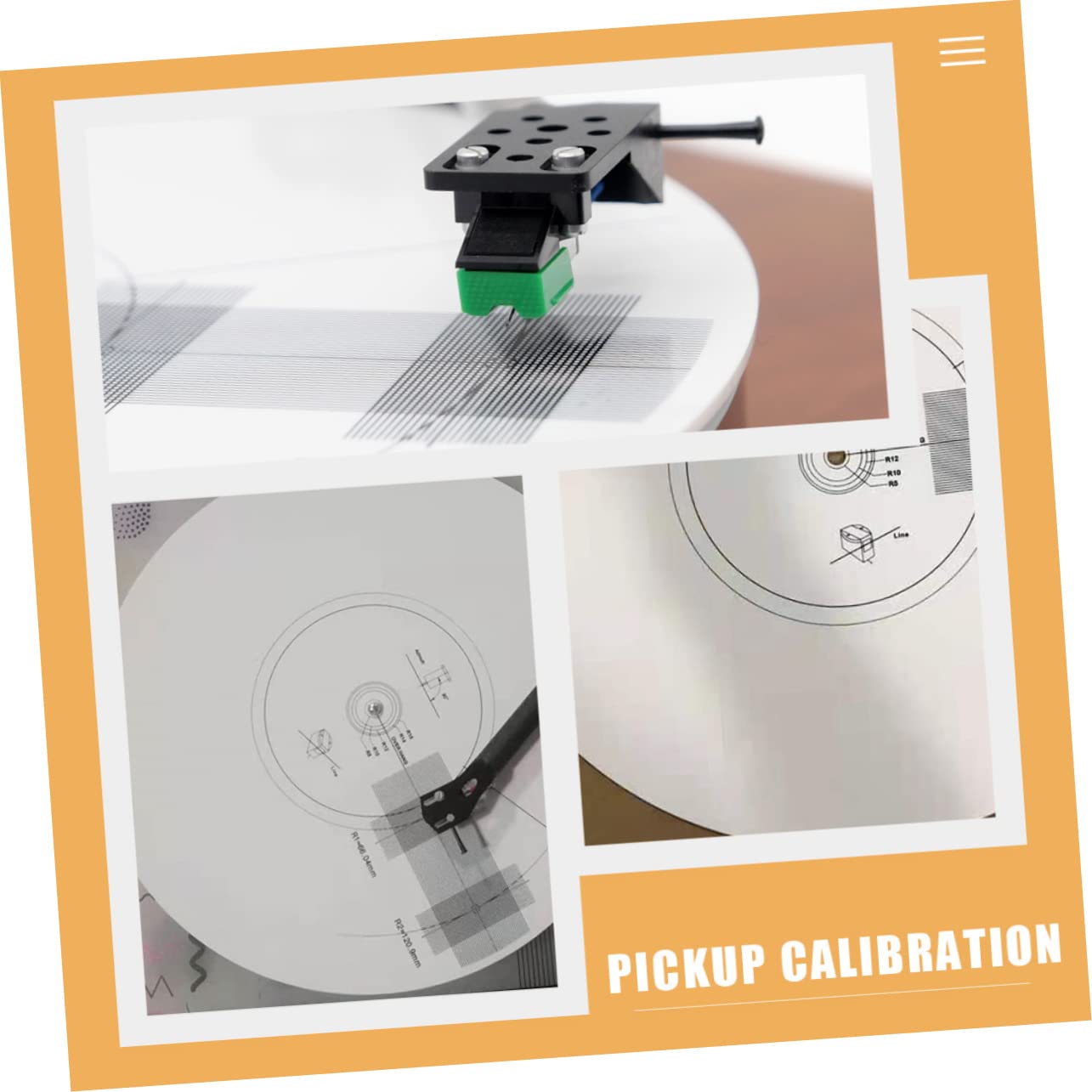 SHINEOFI Piastra di Calibrazione del Disco in Vinile Strumento di Regolazione per Giradischi Accessorio per Allineamento del Pickup Misuratore della Distanza del Giradischi Tappetino Goniom