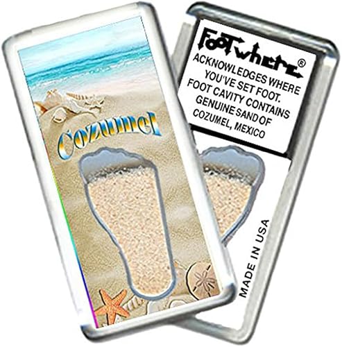 Imán Cozumel FootWhere (CZ202 - Conchas). Auténtico recuerdo de destino que reconoce dónde has puesto el pie. Suelo auténtico de ubicación destacada