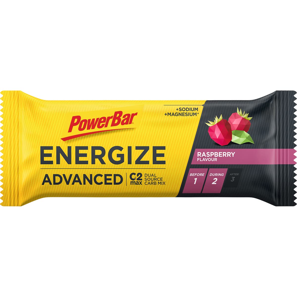 Powerbar Energize Advanced Raspberry 25x55g - High Carb Energieriegel + C2MAX