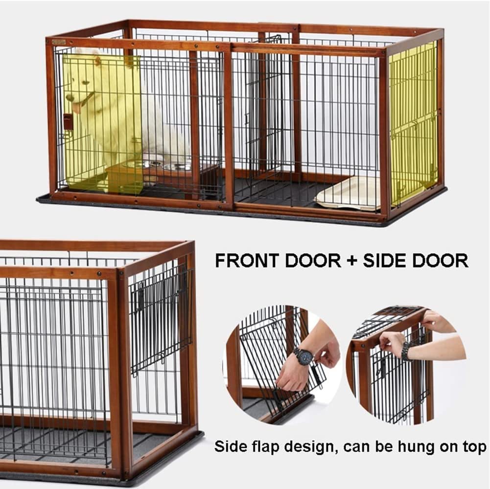 Amazon.co.jp: 犬ケージクレート、2匹の犬のためのパーティション付き