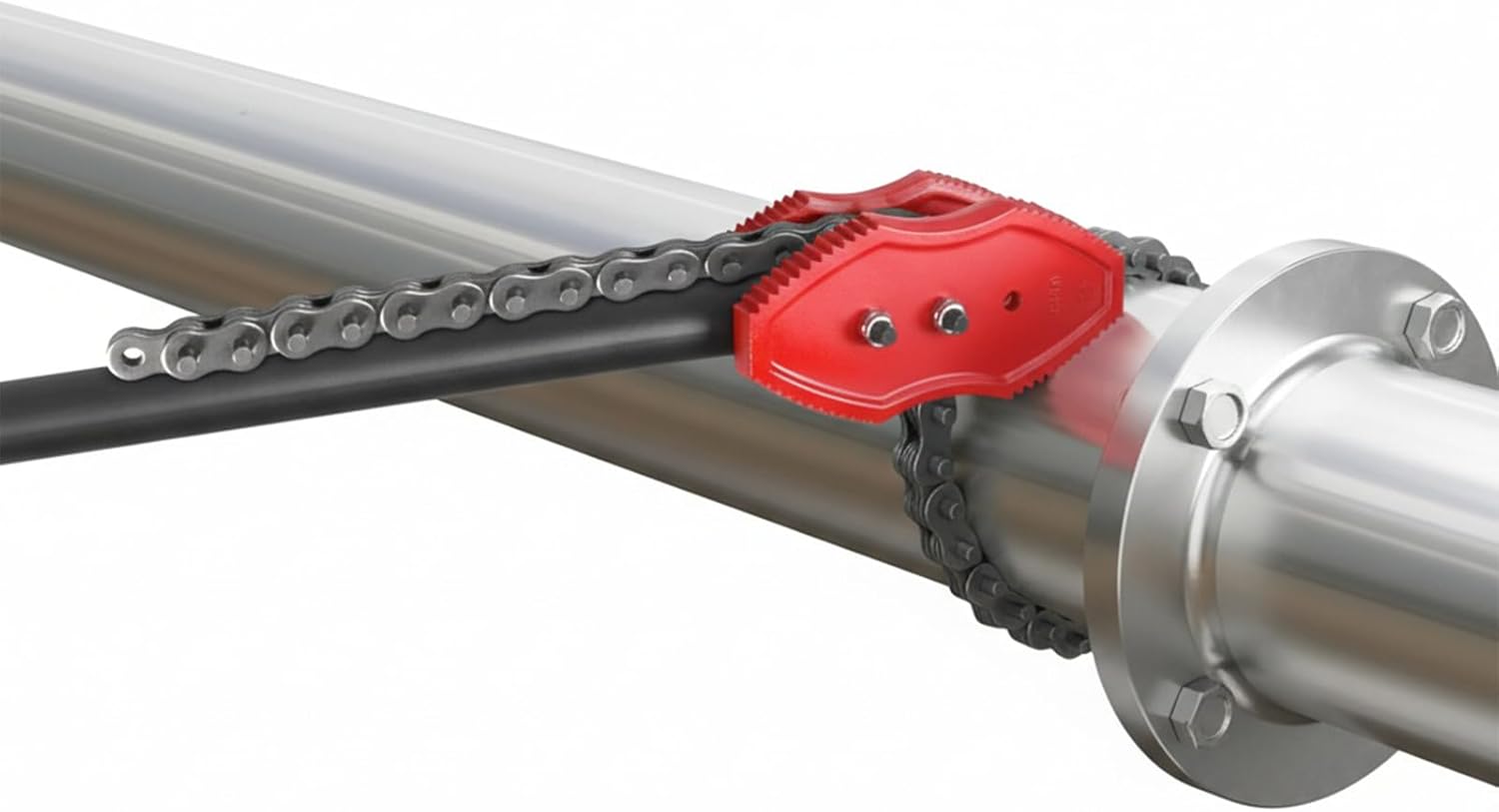 64in Chain Pipe Wrench with 56.7in Chain, Heavy-Duty Chain Tongs Wrench for 2–12in Pipe Diameters, Installation & Repair