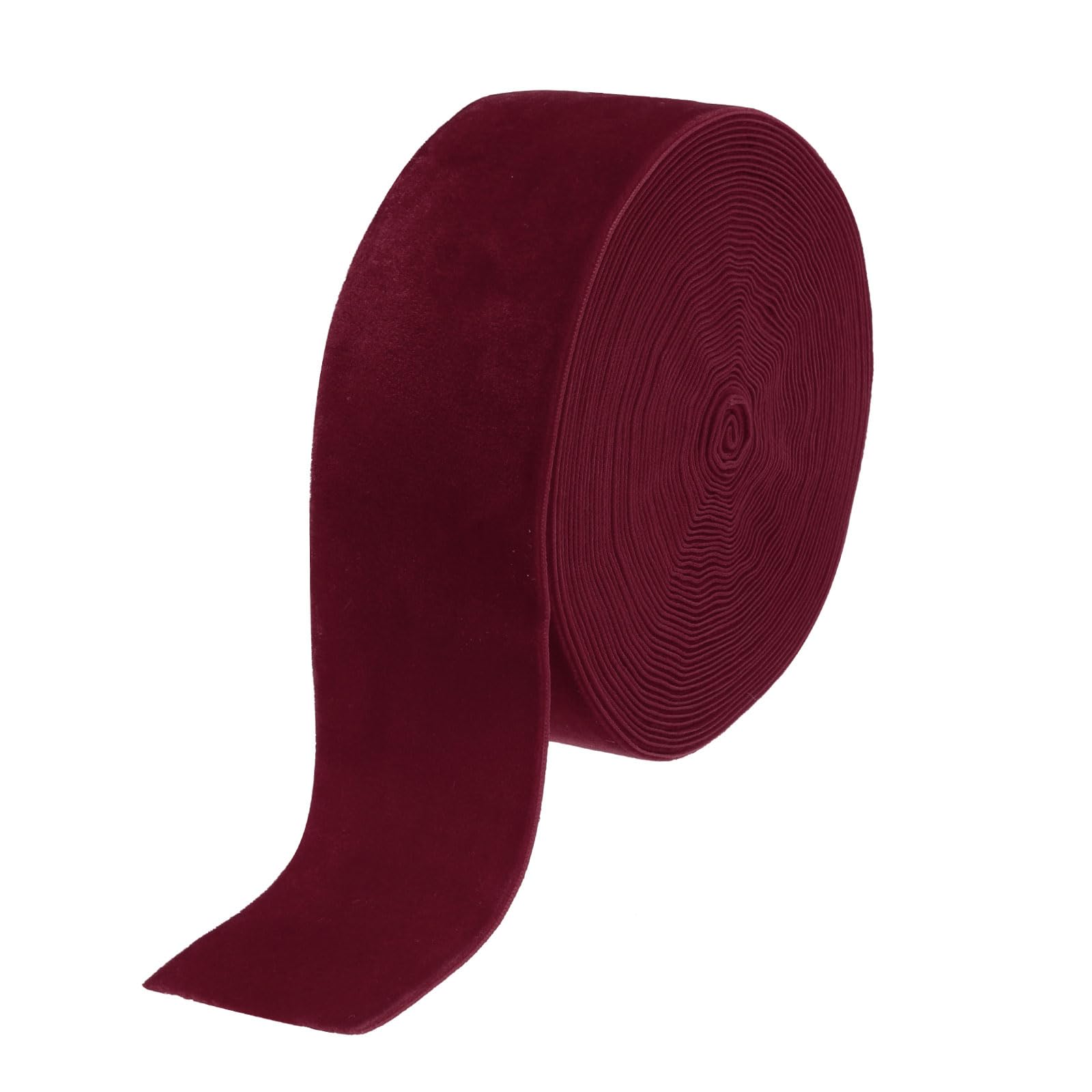sourcing map Velvet Ribbon 2 Inch x 20 Yard Single Face Spool Silky Velvet Fabric for Bouquets DIY Crafts Gift Wrapping Wedding Party Burgundy