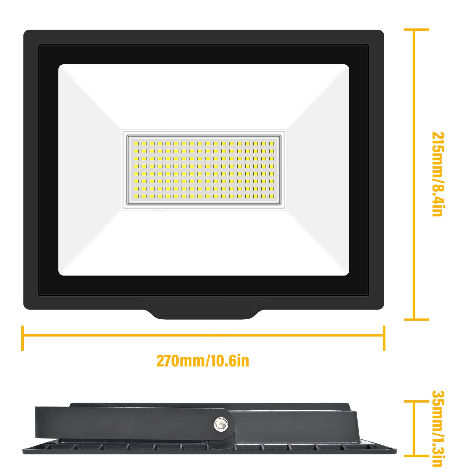 Willpower 2 szt. Zewnętrzne reflektory LED 100 W, 10000 lm, zimna biel 6000K, IP66, wodoodporne zewnętrzne oświetlenie do ogrodu, patio, garażu, tarasu, domu