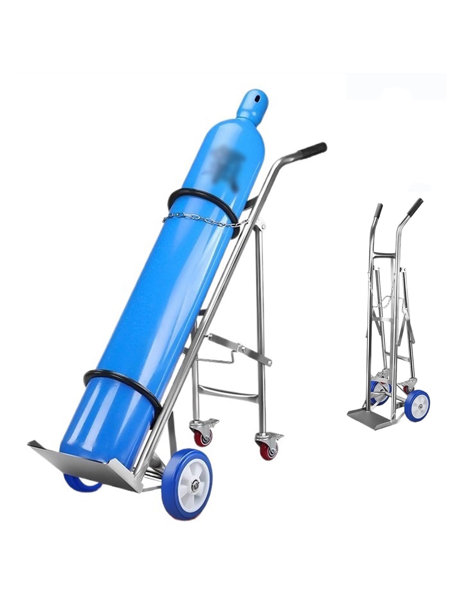 SWENEEN 40L Gas Tanks Storage Rack,Foldable Oxygen Tank Storage Rack,Gas Cylinder Trolley Portable Oxygen Tanks Fixed Carrier Cart,