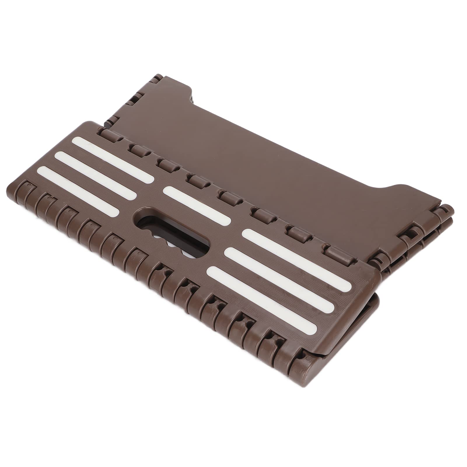 Escabeau pliant marron antidérapant pour accès baignoire et coffre voiture