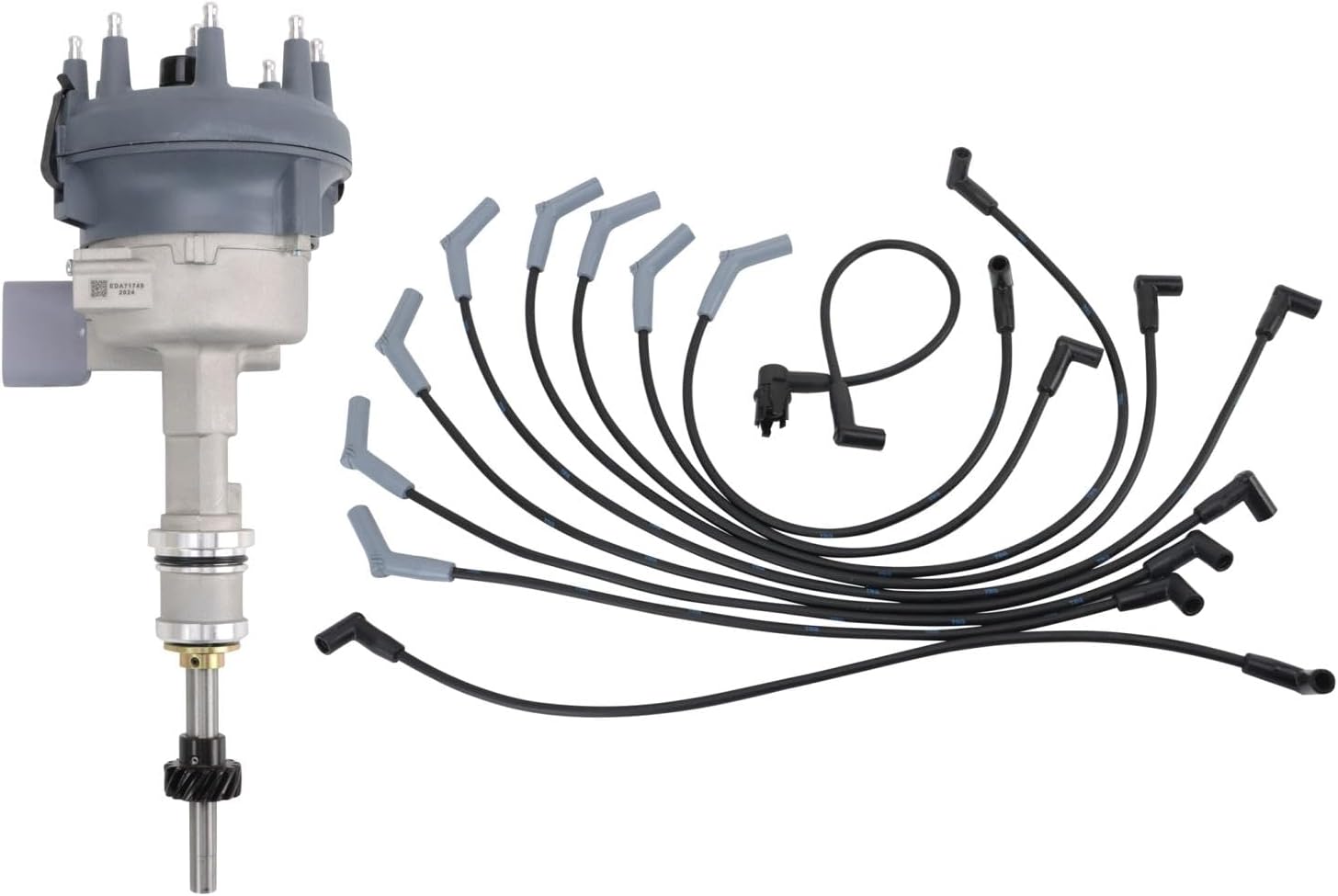TRQ Ignition Coil Kit 2 Piece Distributor Compatible with 1988-1991 Ford Bronco E-150 Econoline E-150 Econoline Club Wagon E-250 Econoline F-150 F-250