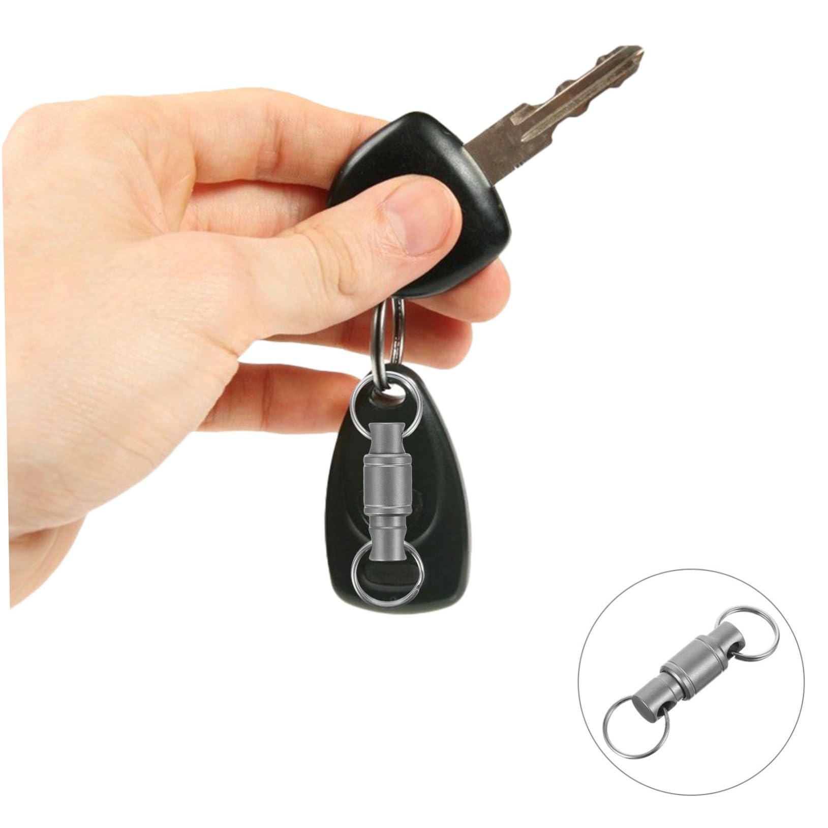 Toyvian Anello per Strumenti per Portachiavi Portachiavi con moschettone Titolare Anelli Chiave per Le Chiavi dell'auto Piccolo Portachiavi a sgancio rapido Lega di Titanio Argento
