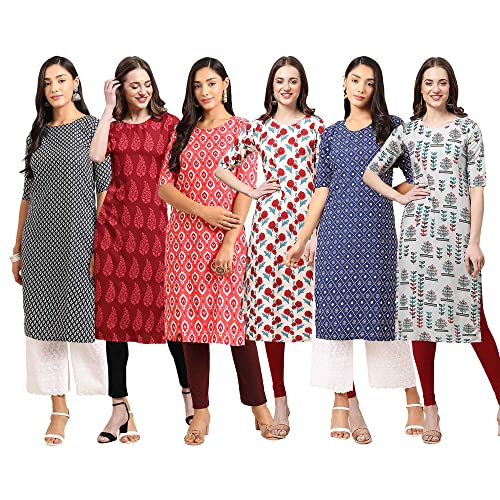 Image of Pinkmint Women's Crepe Digital Print Straight Kurta