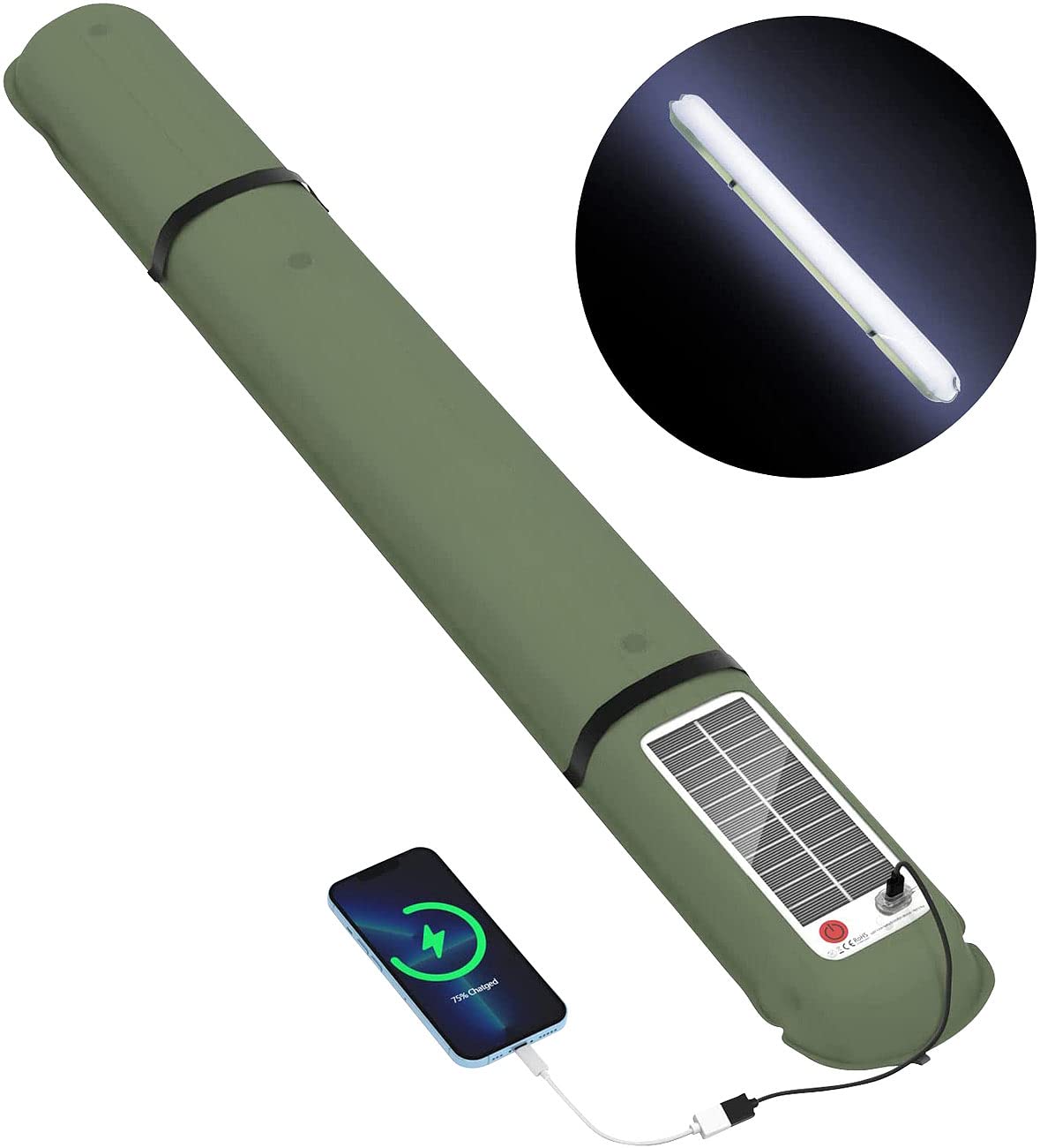 Semptec Urban Survival Technology Camping-Leuchten: 2er-Set Aufblasbare Solar-XL-LED-Campingleuchte, 250lm, tageslichtweiß (LED-Solar-Leuchten Camping, Lichtröhre, Handy)