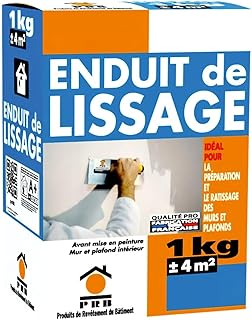 Enduit de Lissage Pl&acirc;tre 1kg - Haute Performance, Finition Extra Lisse - Id&eacute;al Murs et Plafonds Int&eacute;rieurs - Forte Adh&eacute;rence, Application Manuelle Facile