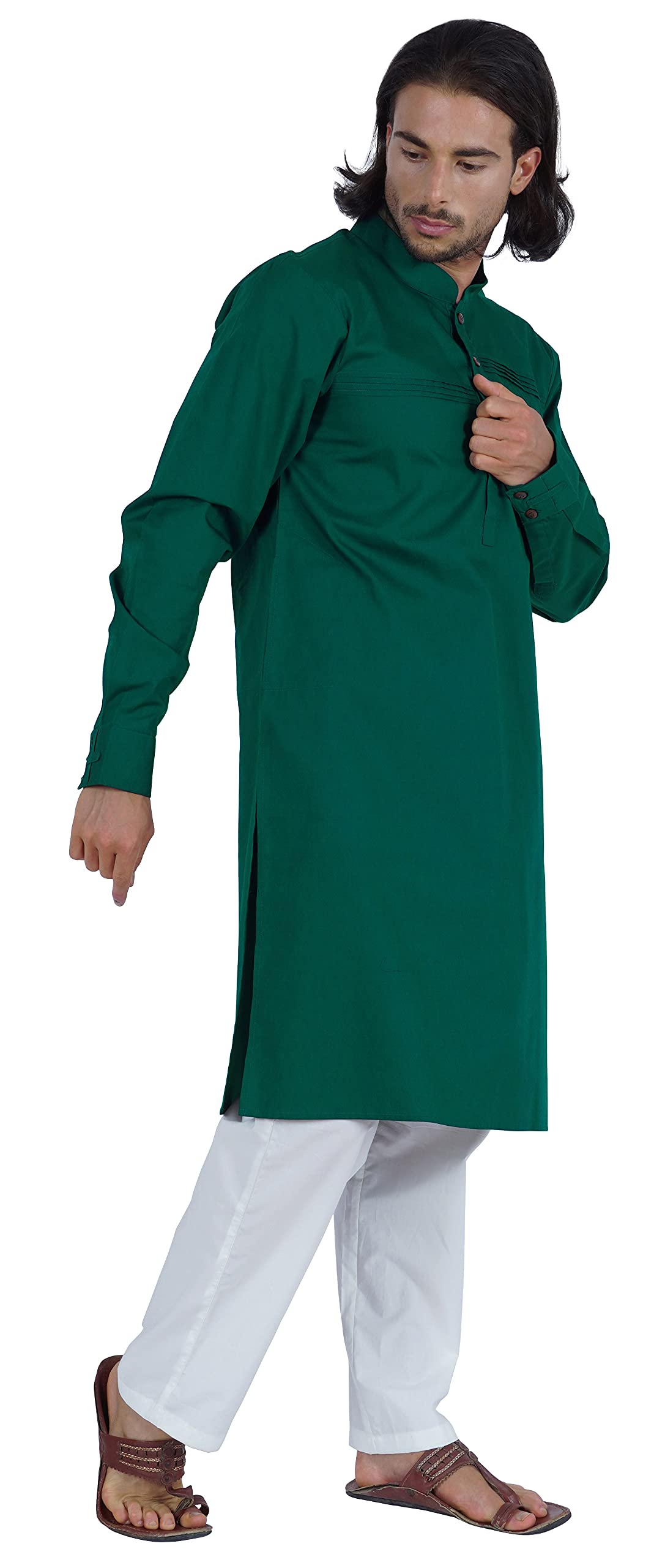 Atasi Herren Henley Welt Tasche Lange Kurta Feste Indische Ethnische Kleidung Für Männer