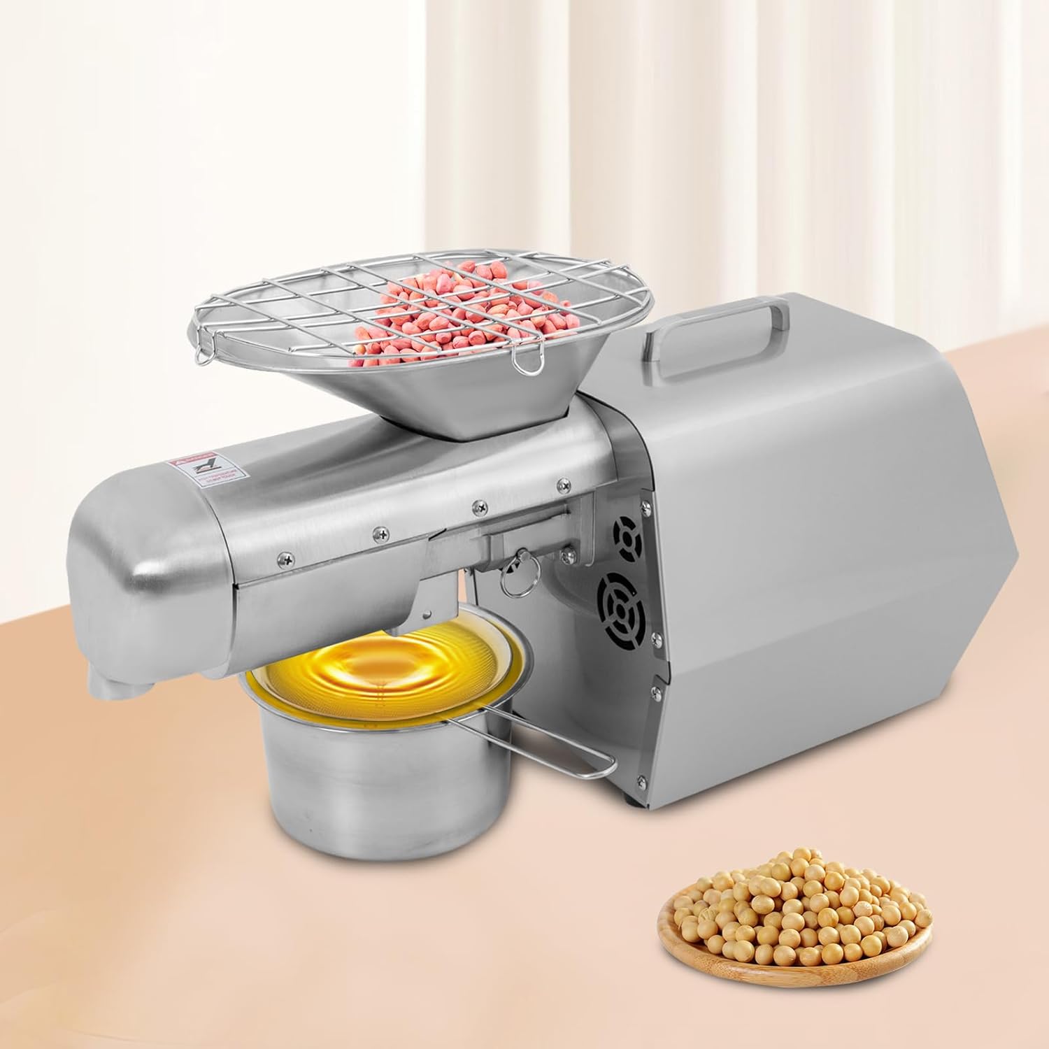 1800W Oil Press Machine, Seed Oil Extractor, Stainless Steel Oil Presser Adjustable Temperature, Cold&Hot Pressing Machine, Oil Extractor Press Machine for Home And Small Commercial Use