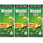 3 x Weedol / Verdone Extra Lawn Weedkiller Kills Weeds 500ml Treats 333m2 Garden New (Total 1.5L 1.5 Litre)