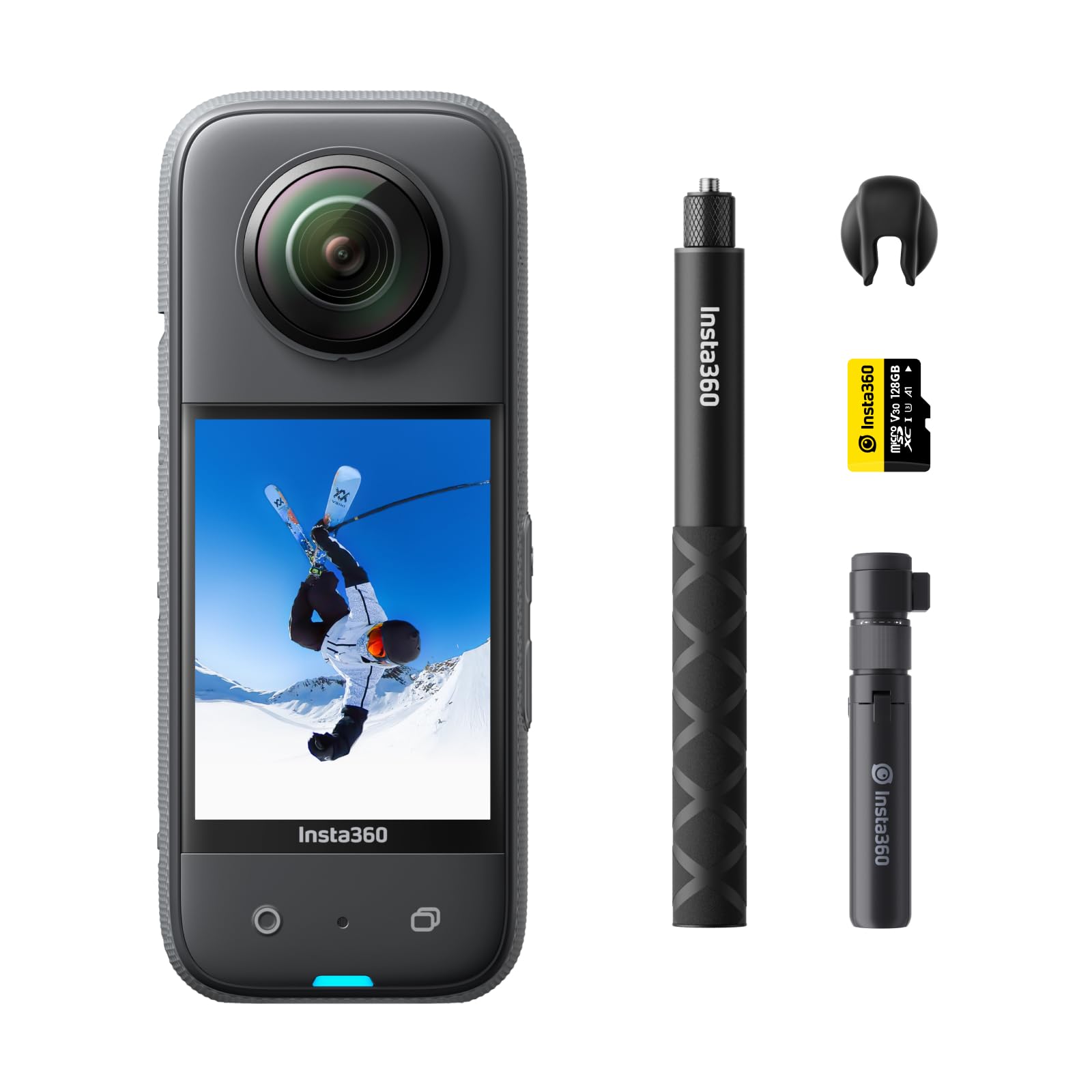 Insta360 X3 Creator Kit - Waterproof 360 Action Camera with 1/2" 48MP Sensors, 5.7K 360 Active HDR Video, 72MP 360 Photo, 4K Single-Lens, 60fps Me