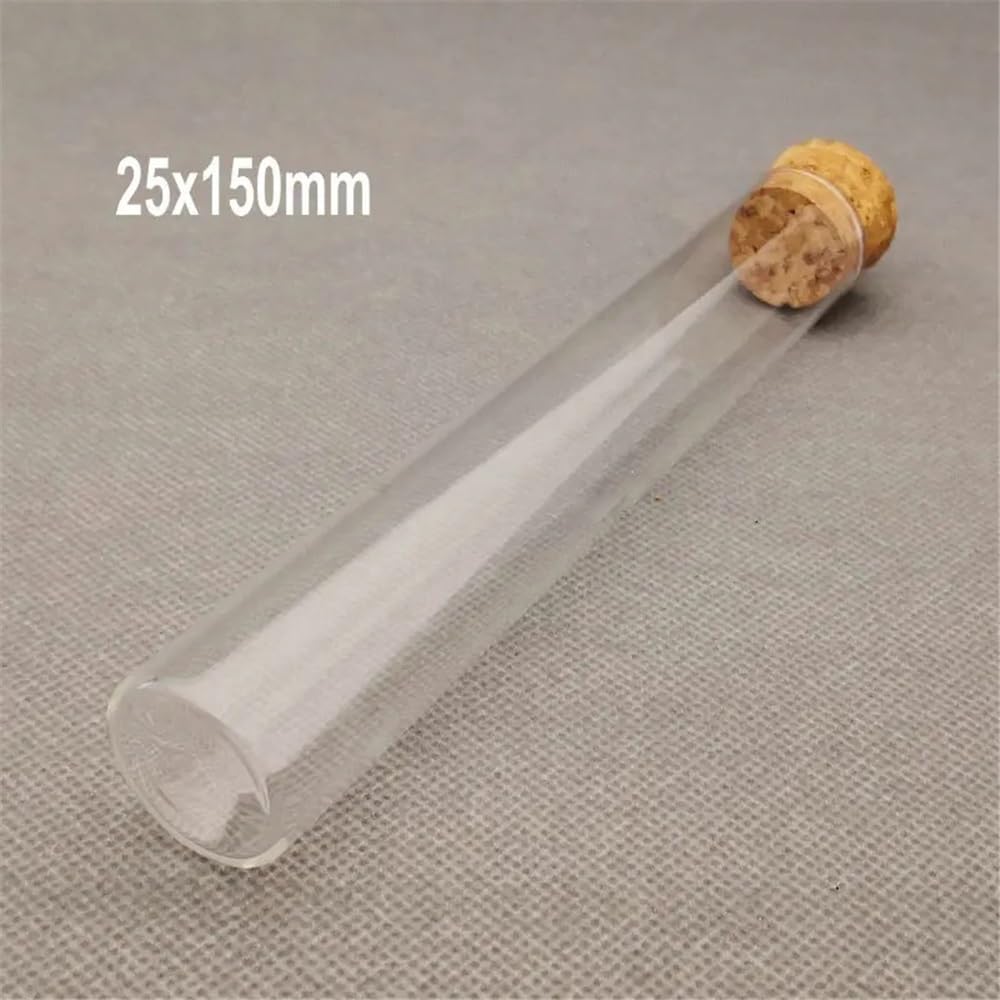 Laborausstattung und -bedarf Außendurchmesser 25 mm, Reagenzglas aus Glas mit flachem Boden und Korken, Reaktionsgefäß verdicktem for Labor