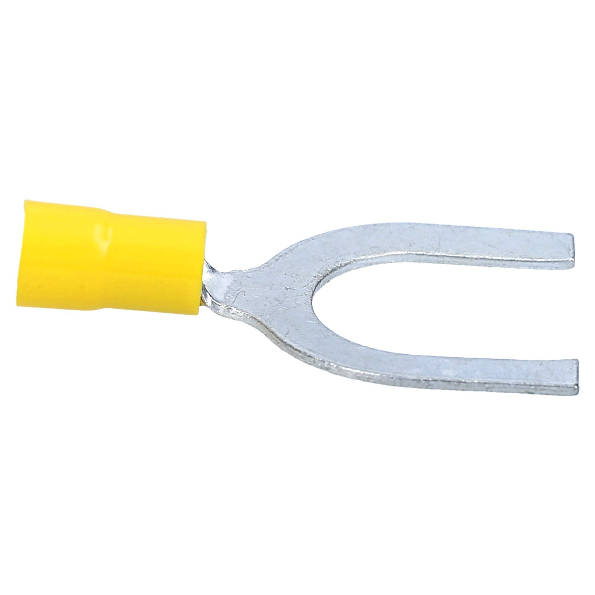Cembre GF-U14 100x Terminales de Cable de Horquilla Aislados M14 Amarillos | Terminales de cobre galvanizado UL para instalaciones eléctricas en motores, baterías, relés y regletas de corriente