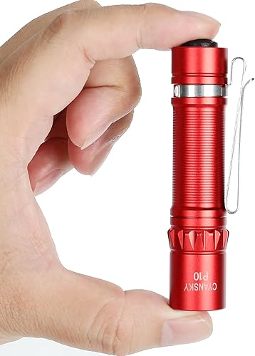 CYANSKY P10 - Linterna EDC de 300 lúmenes, mini linterna de bolsillo para acampar y senderismo, interruptor de cola pequeña linterna portátil,