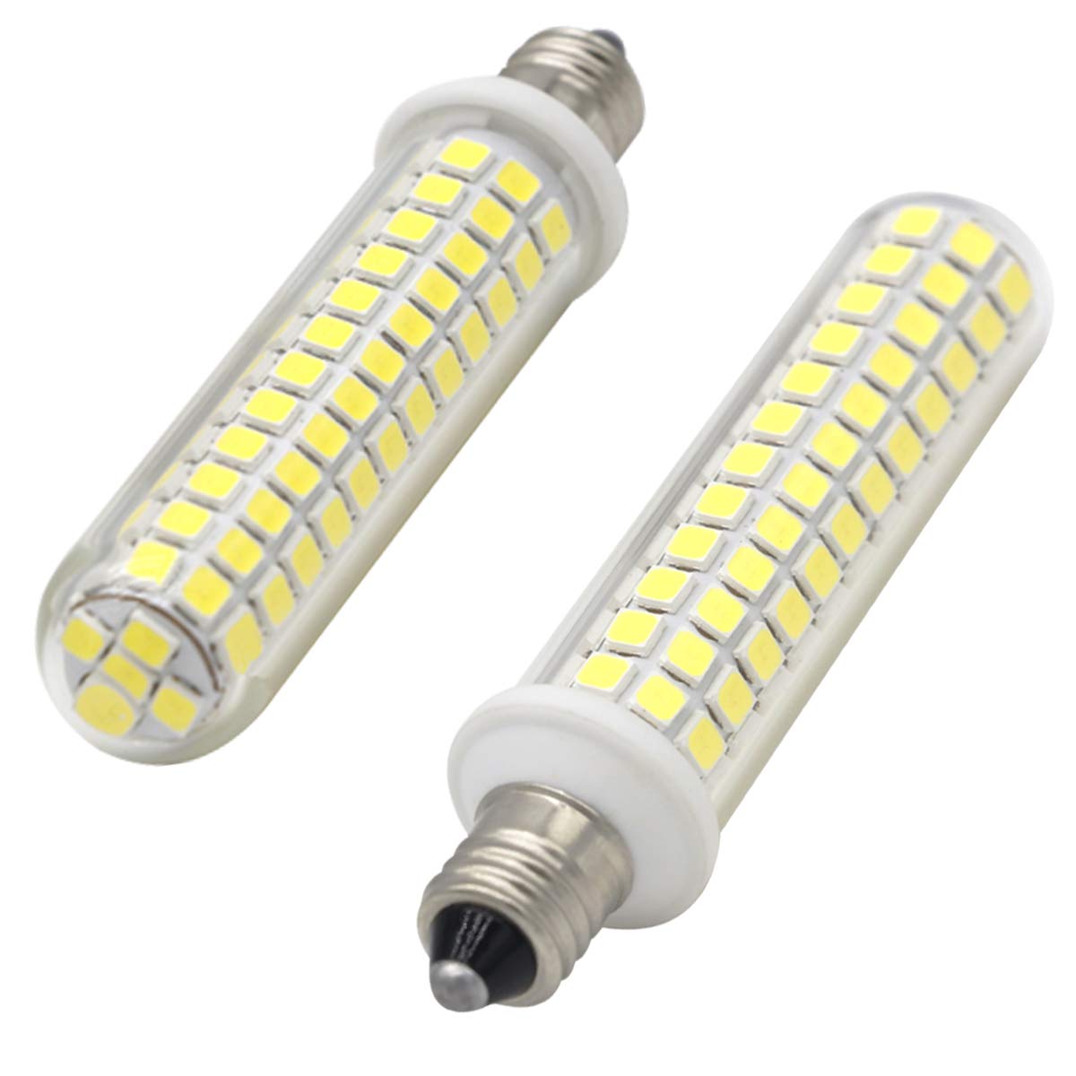 E11 led Bulb 100w Halogen Bulbs Replacement, JD T4 e11 Mini Candelabra Base 110V 120V 130 Voltage Input Light Bulbs, Pack of 2 Daylight White