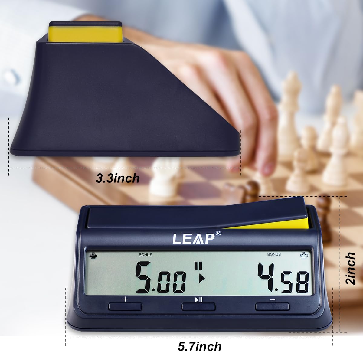 Horloge d'échecs, minuterie numérique, compteur ascendant et descendant avec retard bonus et fonction d'alarme pour jeu d'échiquier professionnel
