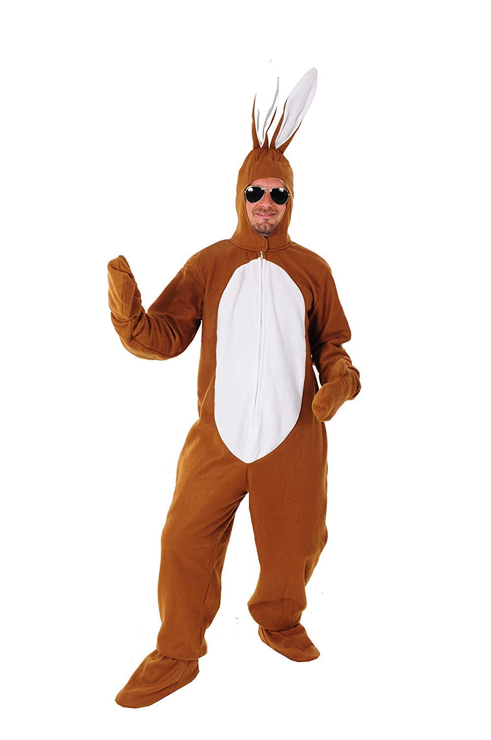 Hase braun offen Kostüm Einheitsgrösse M-L-XL-XXL-XXXL Ostern Karneval Junggesellenabschied Mann Frau Erwachsene