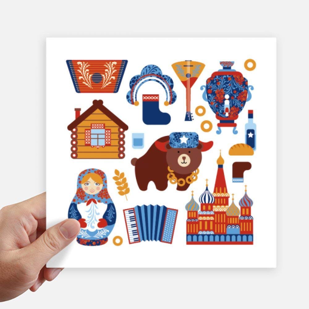 Pegatinas cuadradas de Rusia de 20 cm para pared y maleta pack de 4 unidades