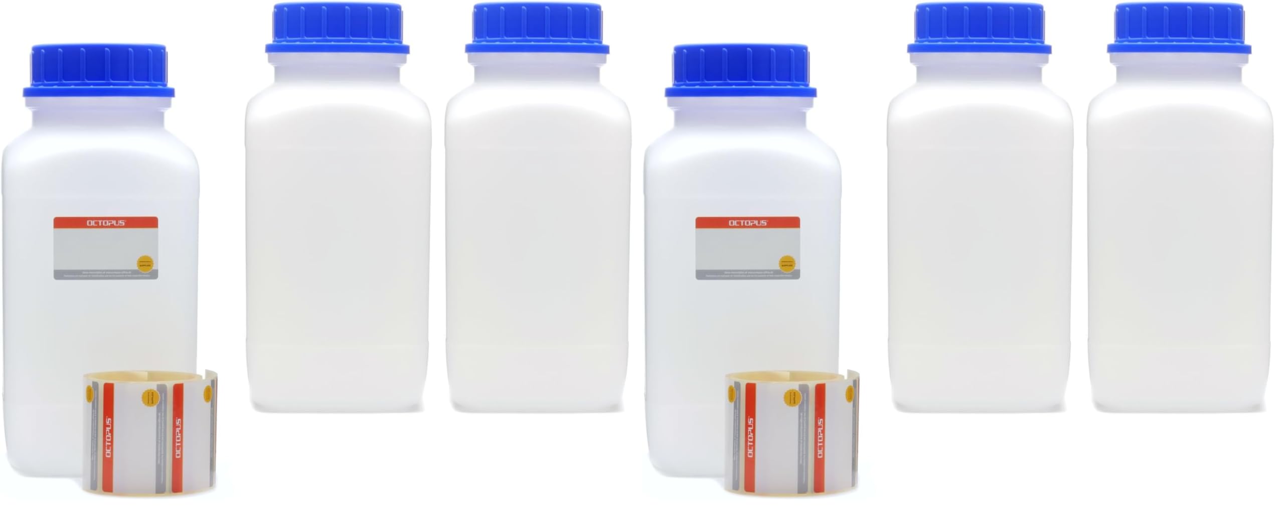 Octopus 3x 2500 ml Weithals-Flaschen mit Schraubverschluß, Chemiekalienflaschen, Laborflaschen mit Deckel als Aufbewahrungsbehälter für Labor, Küche oder Hobby (Packung mit 2)