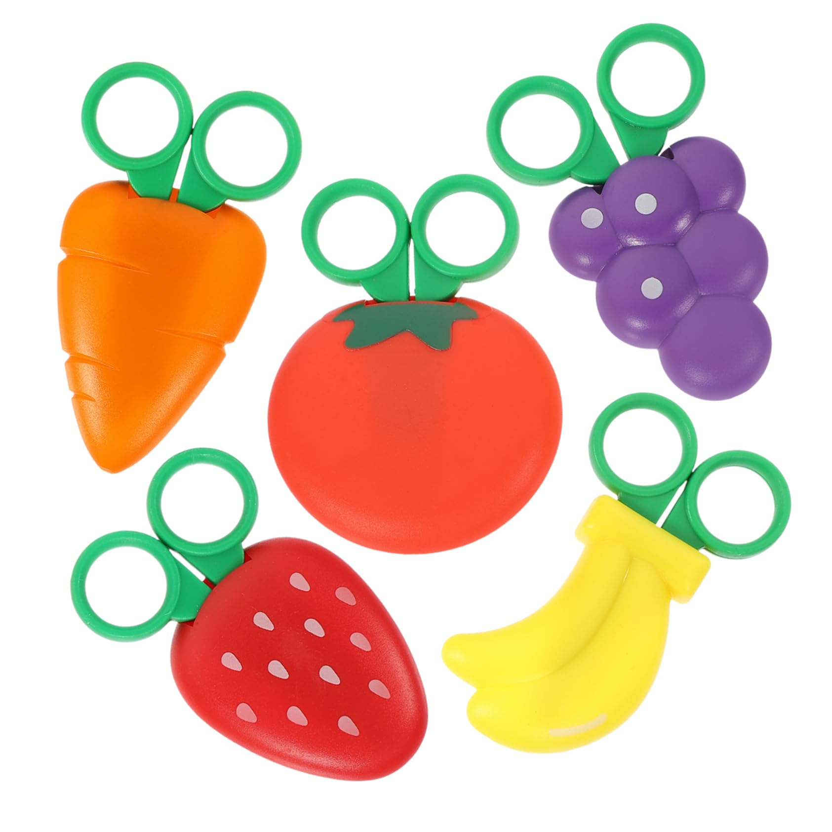 Operitacx 15 Pz Forbici a Forma Di Frutta Forbici Per Bambini Di Sicurezza Per Bambini 3 Ai 5 Anni Da Ufficio Portiera Della Macchina Posta Del Messaggio Magnetico Alunno
