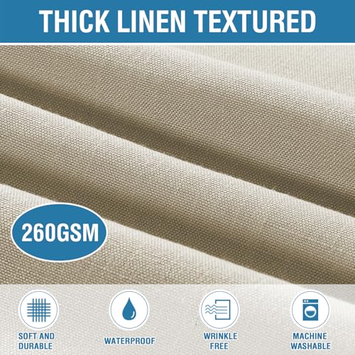 H.VERSAILTEX Linen Textured Table Cloths 60 x 120 Inch Premium Solid Tablecloth Spill-Proof Waterproof Table Cover for Dining Buffet Feature Extra Soft and Thick Fabric Wrinkle Free, Taupe