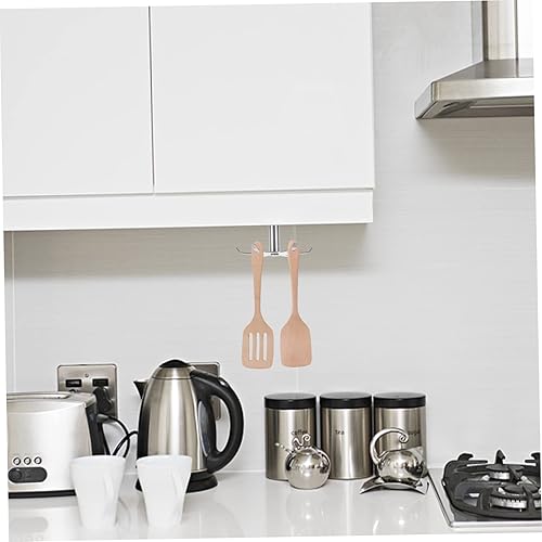 Miniatura 4 de Gancho giratorio de acero inoxidable para organización de cocina debajo del gabinete para almacenamiento eficiente, fácil instalación y ahorro de