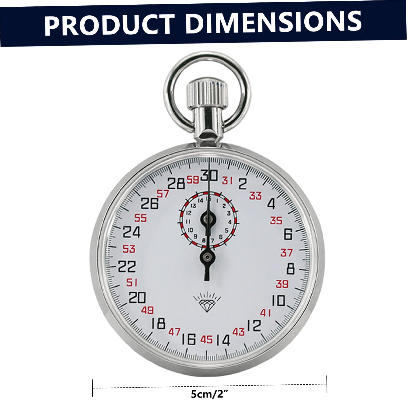 Chronomètre mécanique, chronomètre analogique à 13 bijoux avec chronométrage précis pour le sport et le laboratoire, cadran blanc, chronomètre avec cordon, 30 s/15 m