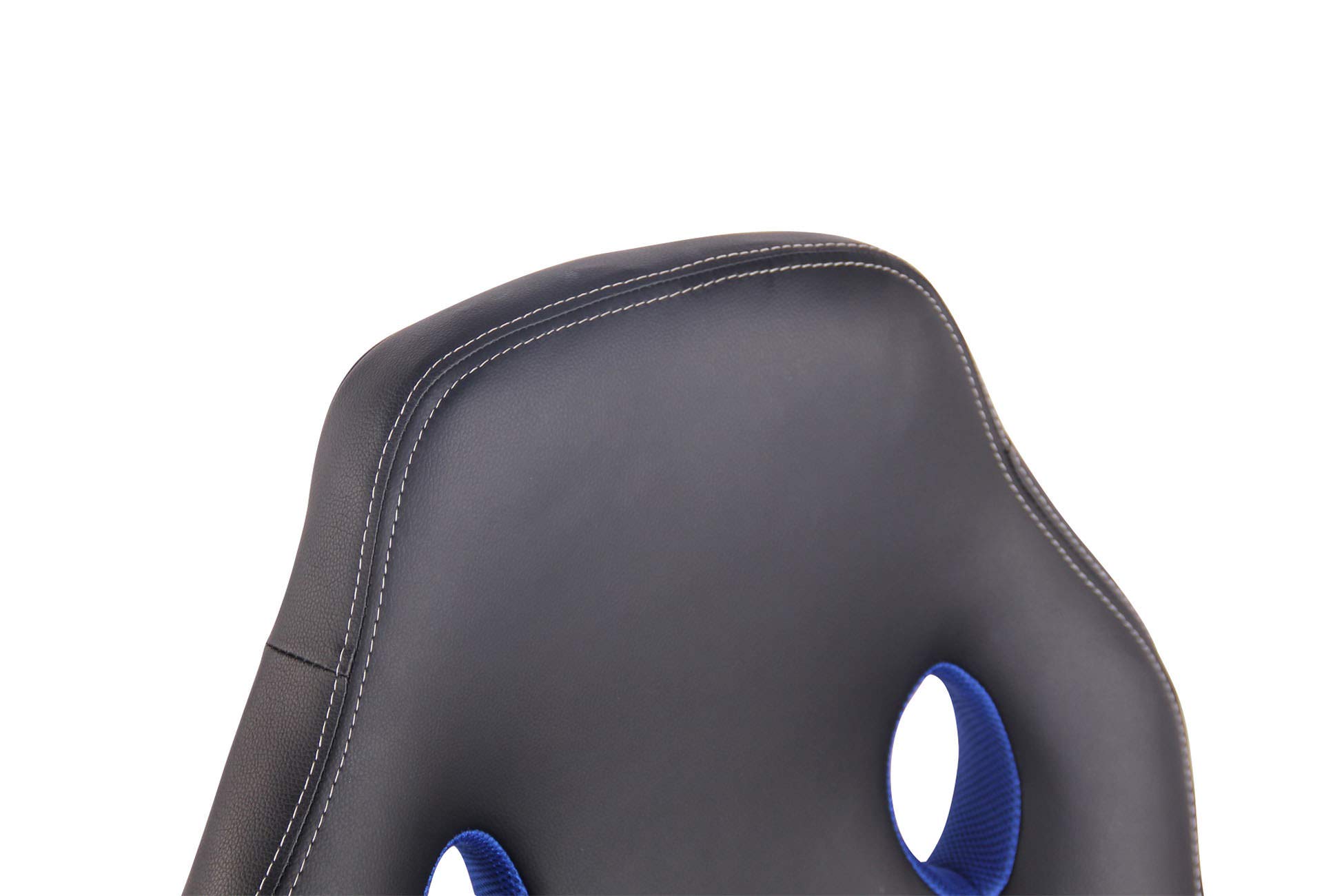 CLP Sedia Gaming Ufficio Elbing in Similpelle I Poltrona Racing Scrivania con Braccioli E Rotelle I Poltrona Ergonomica, Colore:Nero/Blu