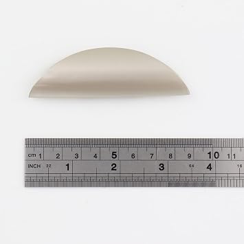 3.62 Inches Silver Semicircle Cabinet Pulls 2Pcs, 1.26 Inches Centers