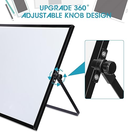 Miniatura 5 de Pizarra blanca de borrado en seco de 16 x 12 pulgadas, calendario de escritorio de doble cara, pizarra blanca magnética de borrado en seco con