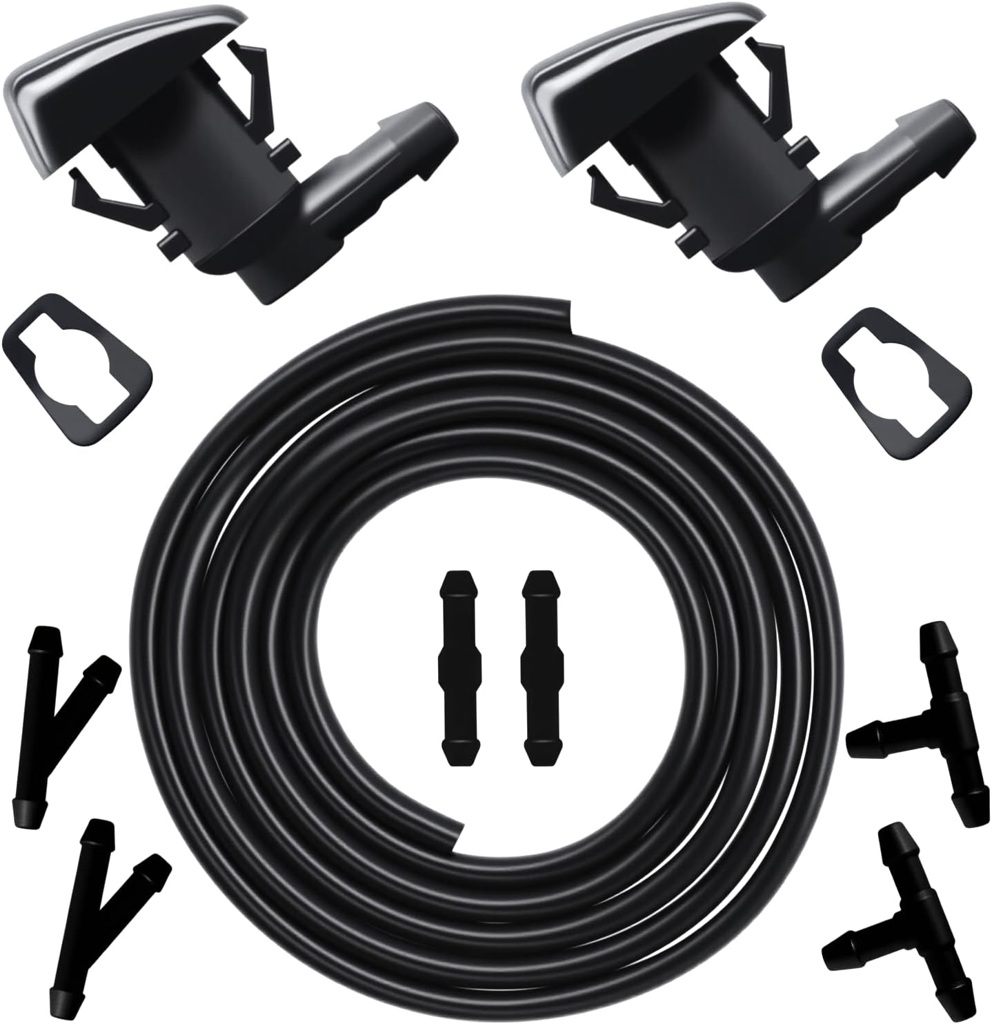 Windshield Washer Nozzles Wiper Spray Kit Replacement Fit For 07-17 GMC Acadia, 09-17 Chevrolet Traverse,07-10 Saturn Outlook, 07-11 Buick Enclave .OEM #: 25823360.