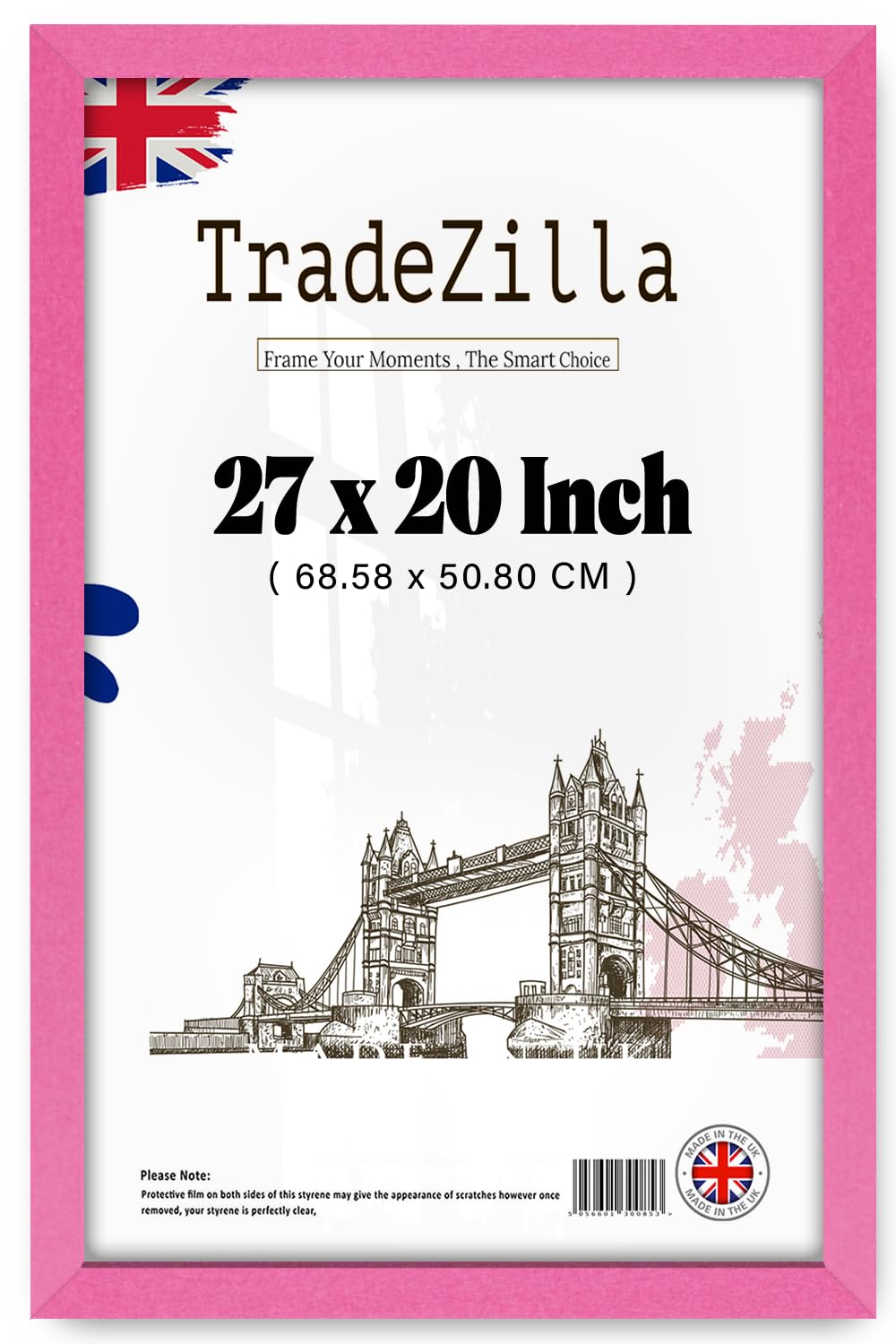 Tradezilla Pink | Large 2' 3" X 1' 8" Poster Frame (68.58 X 50.80 Cm) - Bedroom, Dining Room Or Hallway House Decoration 27 X 20 Inch [ ]