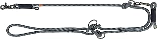 Trixie V-Leine Soft Rope, M-L, 2 m/10 mm, schwarz/grau - verstellbare Hundeleine für mittelgroße & große Hunde aus gewebtem Tau, 3-Fach längenverstellbar - 1984101